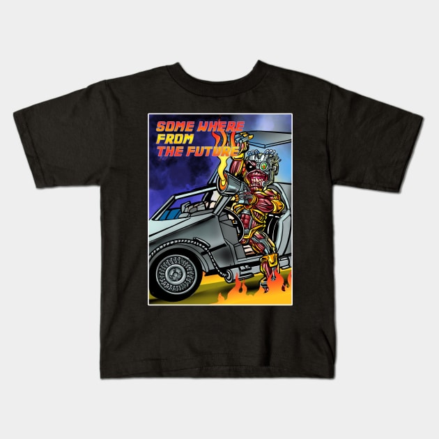 Some Where from the Future Kids T-Shirt by Biomek